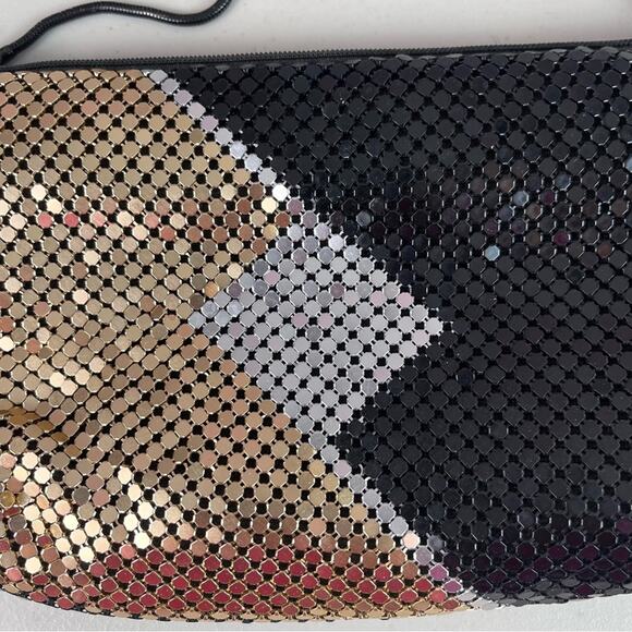 Vintage Y2K Disco Shimmer Evening Bag Black Silver Gold Shoulder Strap Mini Prom - Picture 2 of 9